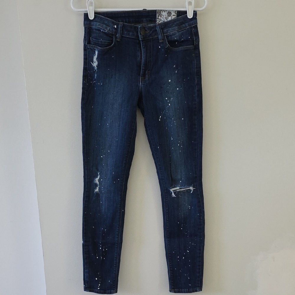 Siwy Midnight Blue Splatter Skinny Jeans